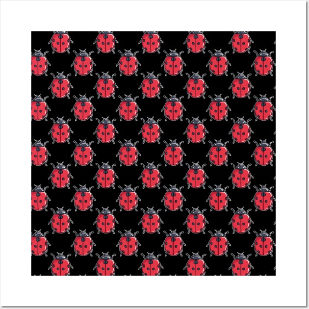 Ladybug Pattern Wall Art by LetsBeginDesigns